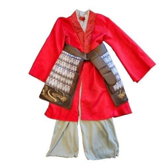 Disguise Disney Mulan Hero Red Dress Costume Girls Small 4-6 Halloween Classic - Picture 2 of 6